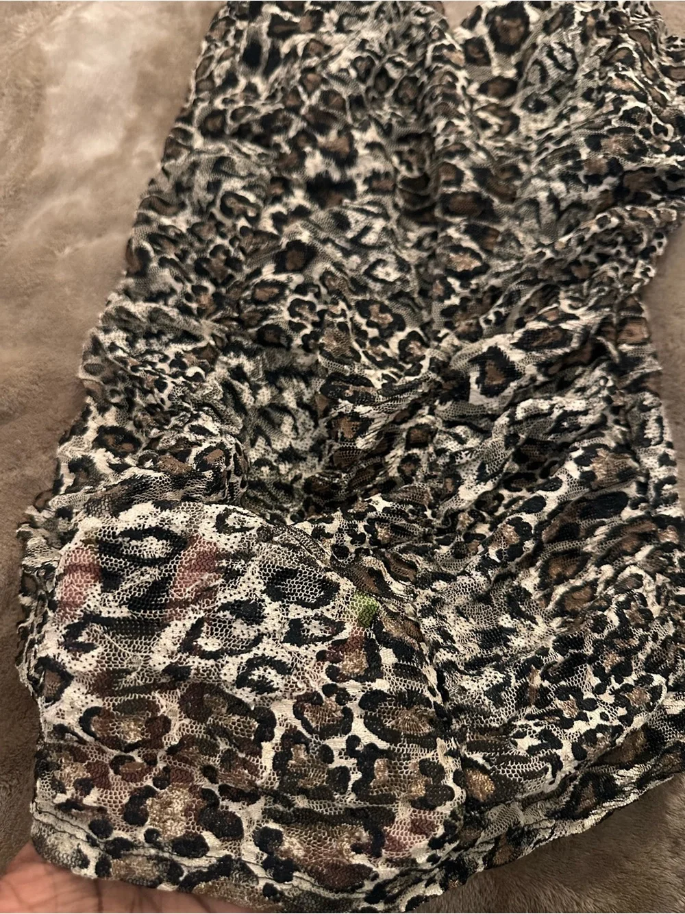 Animal print vintage express ruched top